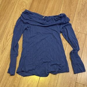 Free People Soft Blue Knit Blouse